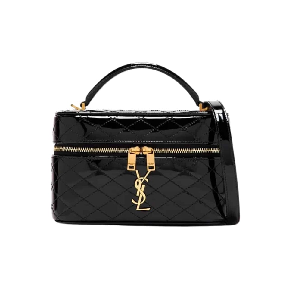 Saint Laurent Gany Vanity Bag In Patent Leather Black 19Cm view 2