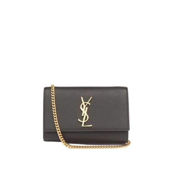 Saint Laurent Uptown Ysl Plaque Grained Leather 18Cm view 2