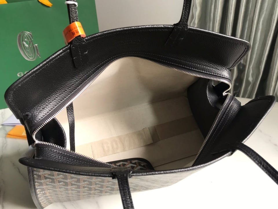 Goyard Hardy Pm Bag 40 Cm Black Goyardine Canvas And Taurillon Leather Trim view 7