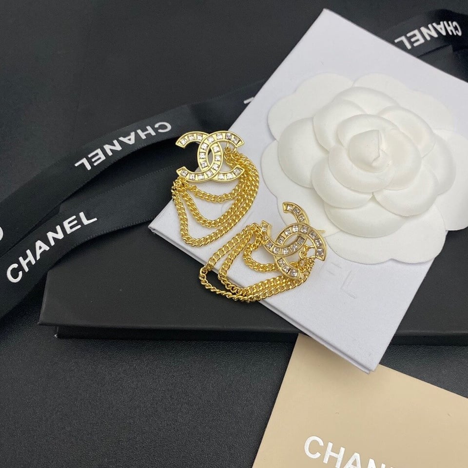 Chanel Cc Gold Earrings view 5