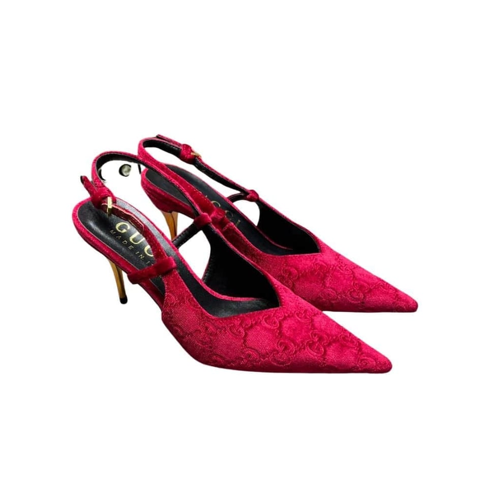 Gucci Women’S Platform Pump Pink Velvet view 2