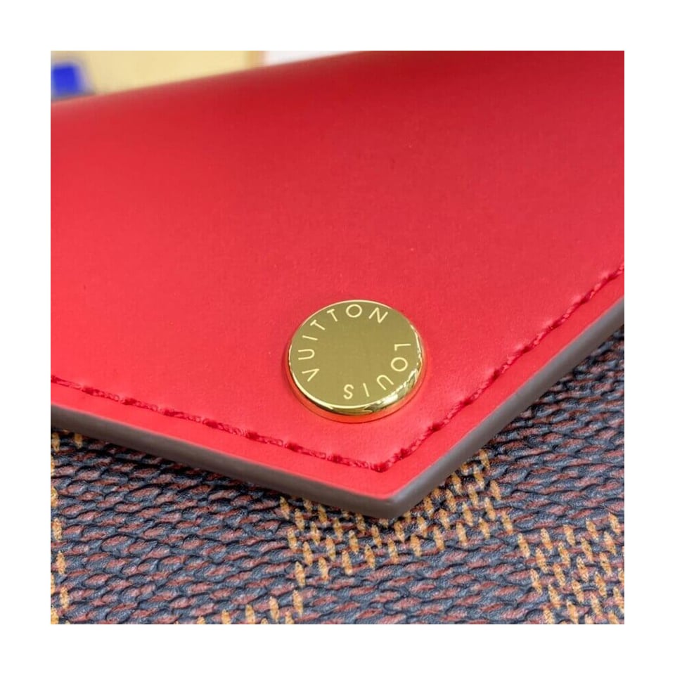 Louis Vuitton Damier Ebene Zoe Wallet Red view 7