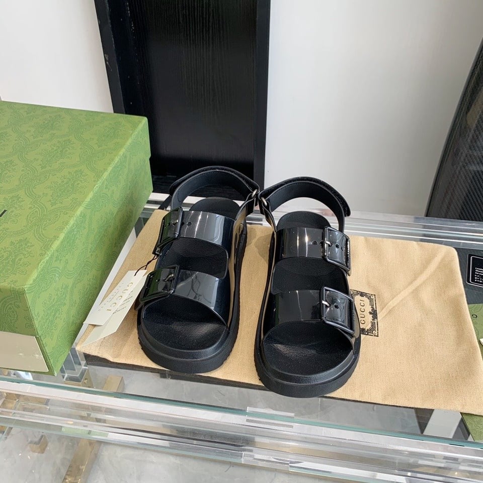 Gucci Women?S Sandal With Mini Double G ?Black 660243 J8700 1000 view 5