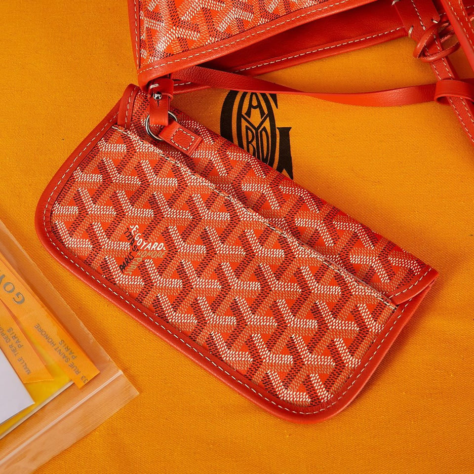 Goyard Saint Louis Gm 40 Orange Canvas Chevroches Calfskin view 5