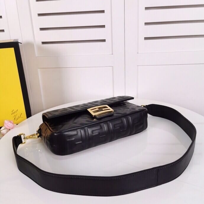Fendi Baguette Leather Black Nappa Bag 27Cm view 7