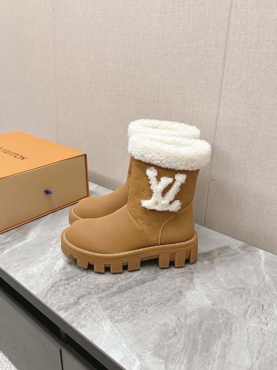 Louis Vuitton Ankle Boots In Bronze Brown view 3