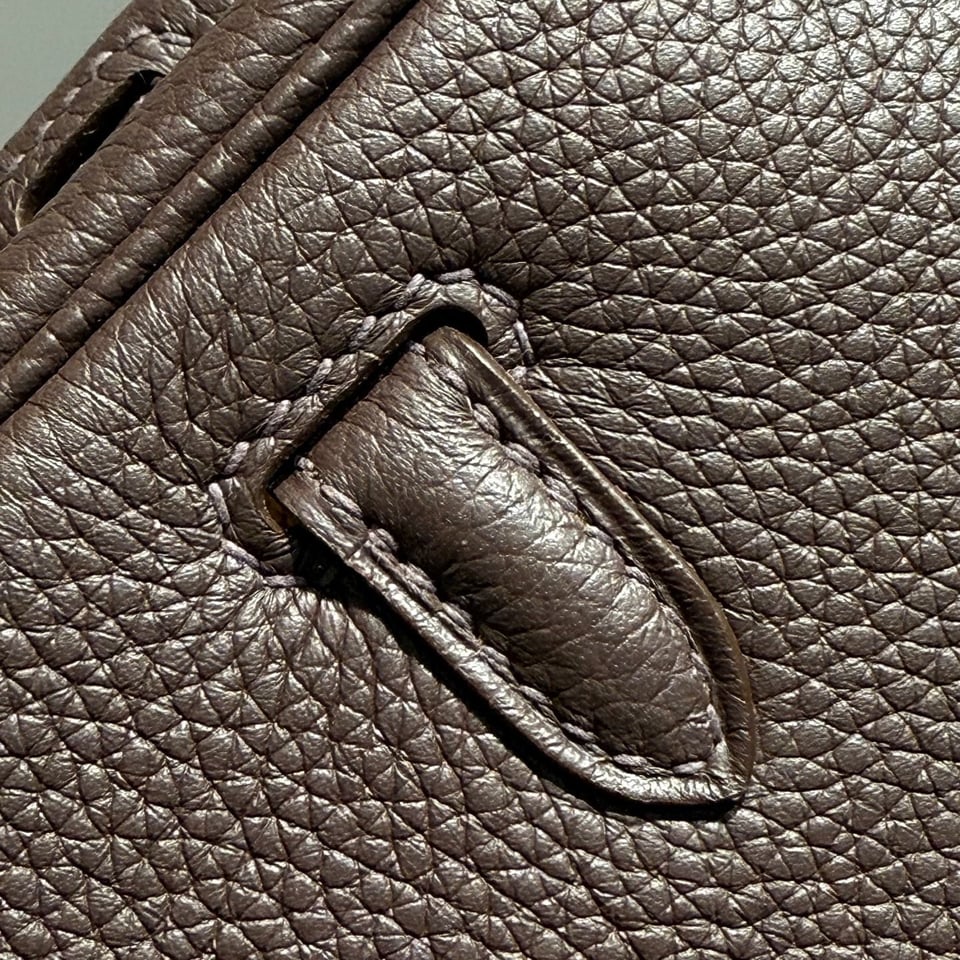 Hermes Birkin 25Cm Cafe Togo Leather Silver Hardware 237502 view 4