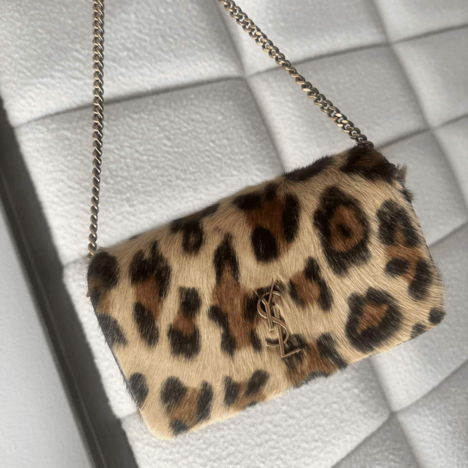 Saint Laurent Leopard Chain Bag 19cm view 6