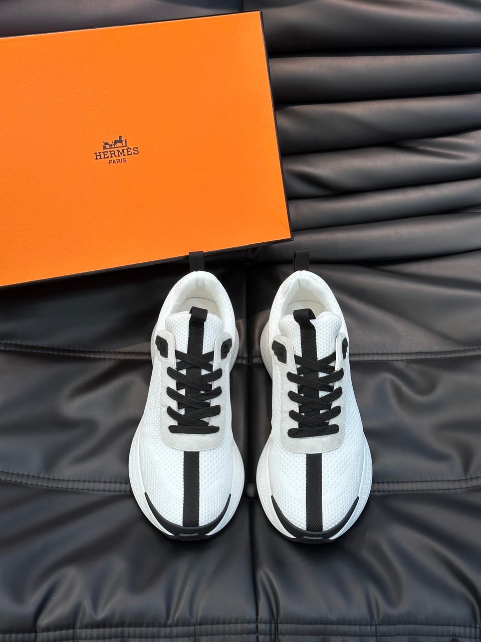 Hermes Heros Sneaker Black White H232985Zh90400 view 11