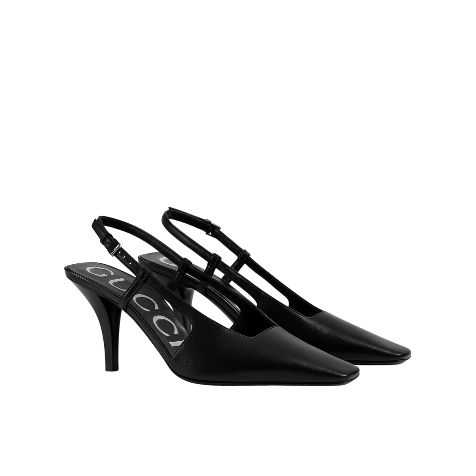 Gucci Women’S Slingback Square Toe Pumps Black view 2
