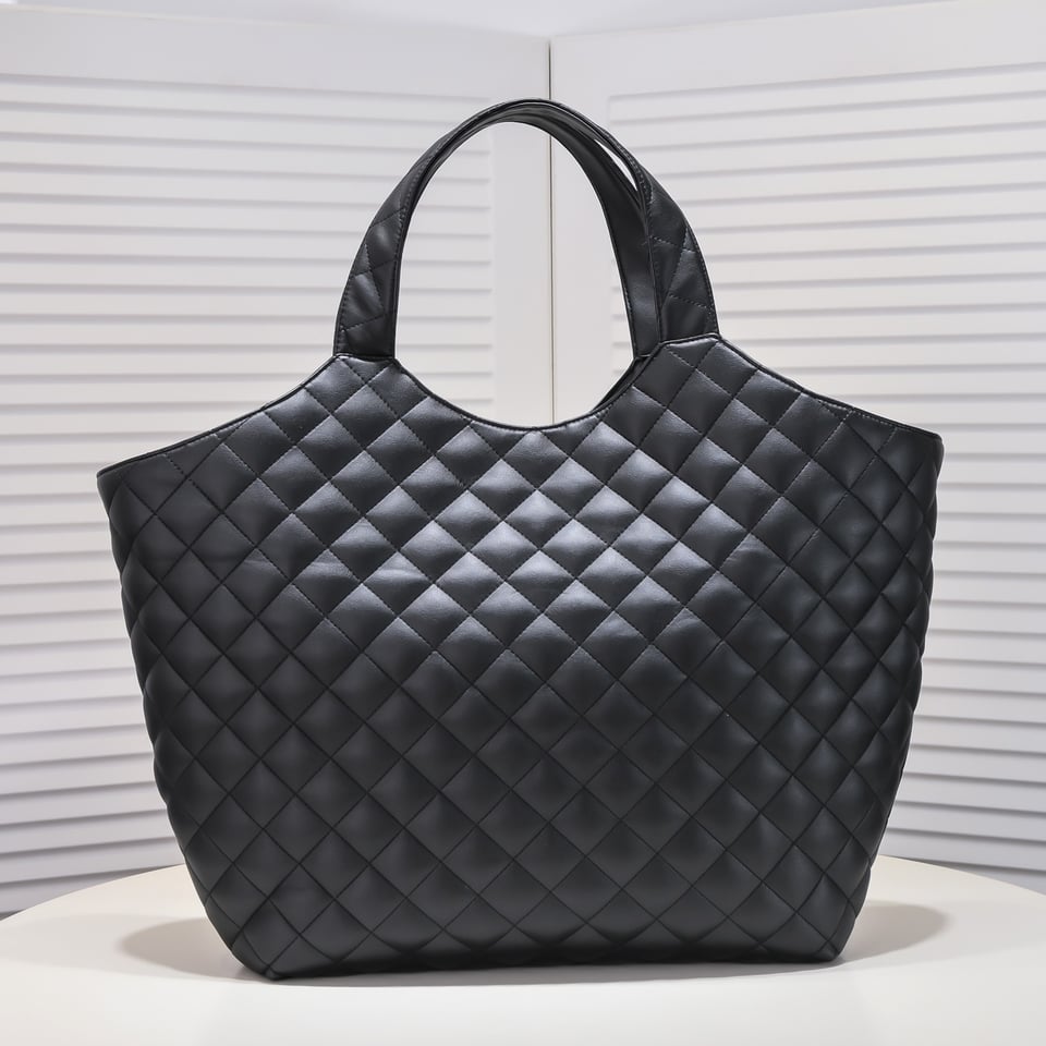 Saint Laurent Icare Maxi Shopping Bag In Quilted Black 52cm view 10
