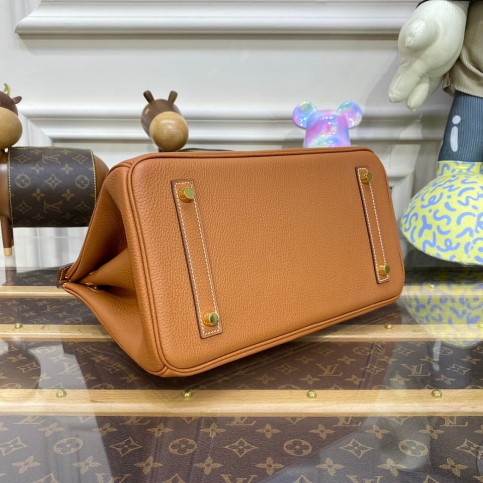 Hermes Birkin 30 Bag Brown Gold Hardware Togo Leather view 6