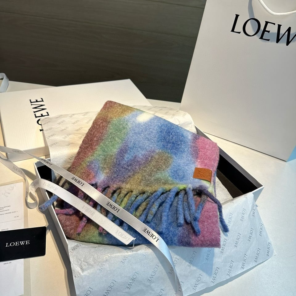 Loewe Mohair Scarf Tie-Dye Multicolor For Women 185cm view 3