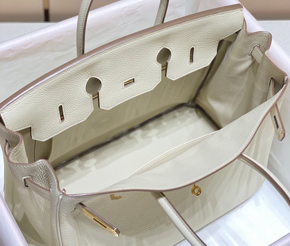 Hermes Birkin 35Cm Bag White Togo Gold Hardware view 5
