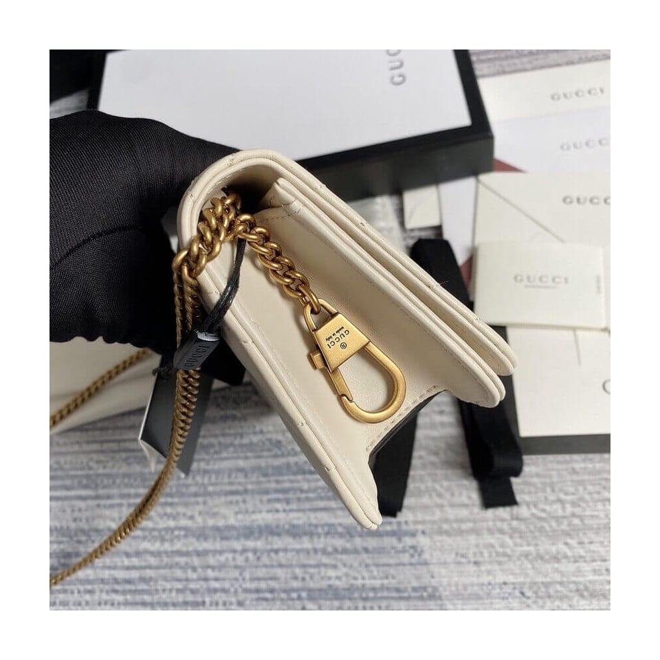 Gucci GG Marmont Mini Bag In White Leather view 6