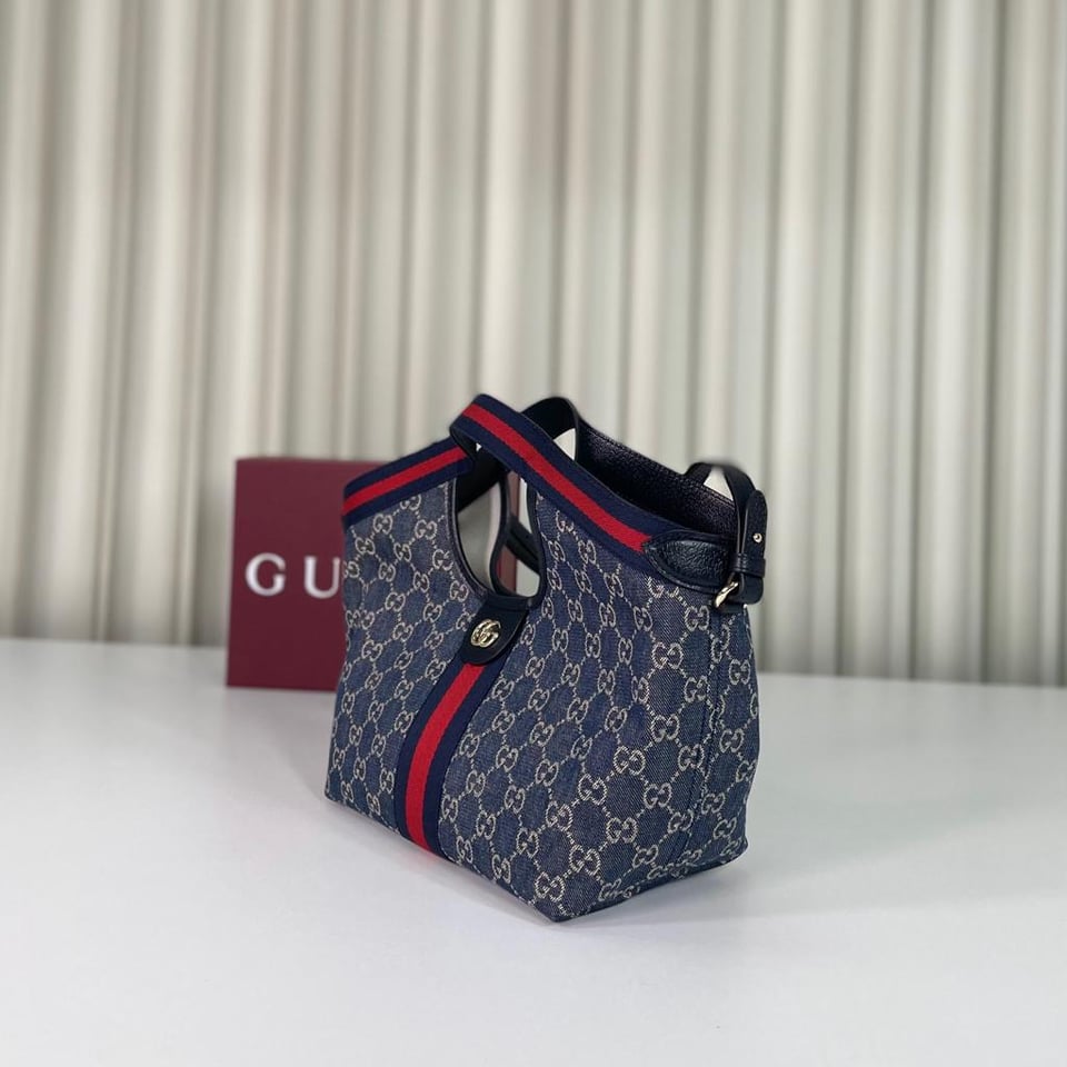 Gucci Giglio GG Denim Tote Bag 25cm/9.8in view 4