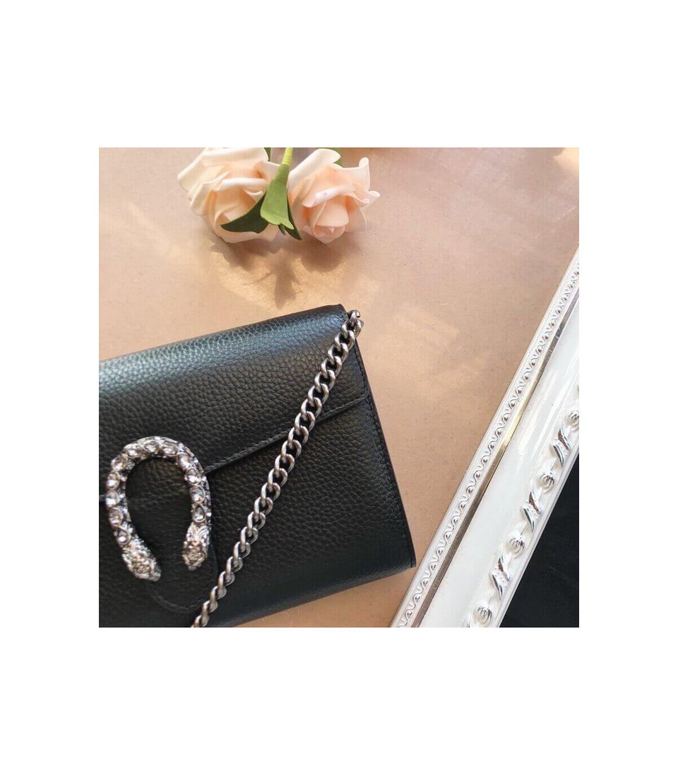 Gucci Dionysus Black Leather Mini Chain Bag view 10