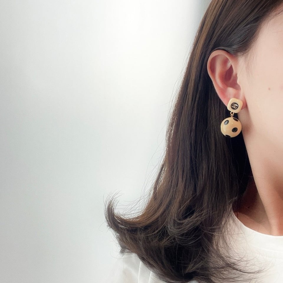 Chanel Ball Beige Earrings view 6