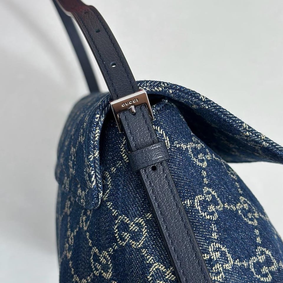Gucci Madison Medium Shoulder Bag 31cm/12.2in Blue GG Denim ‎874744 view 10