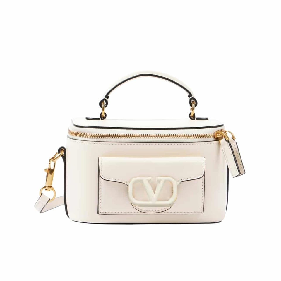 Valentino Mini Garavani Locò Handbag In Calfskin White 22Cm view 2