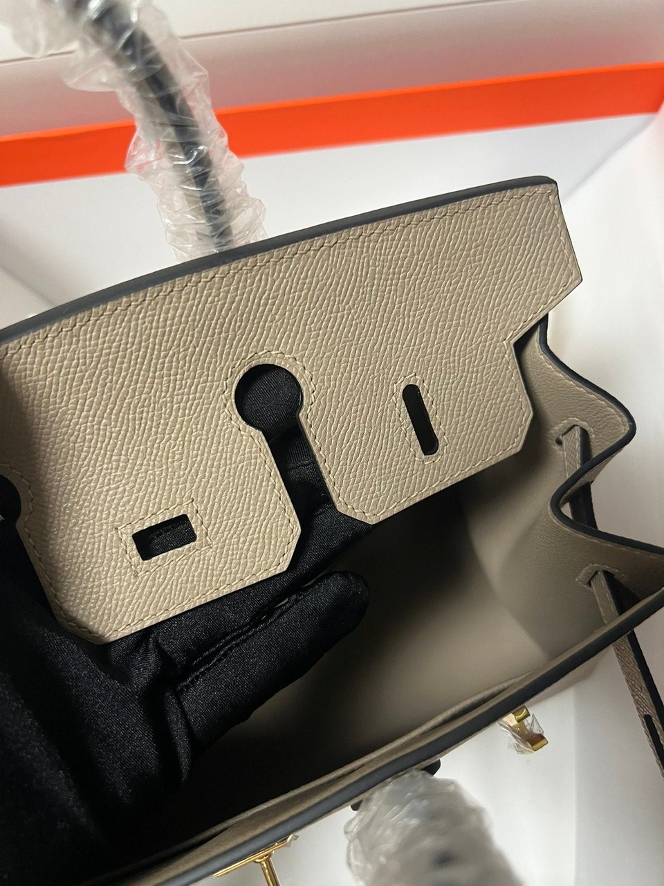 Hermes Birkin Sellier Etoupe Grey Epsom Leather Gold Hardware view 5