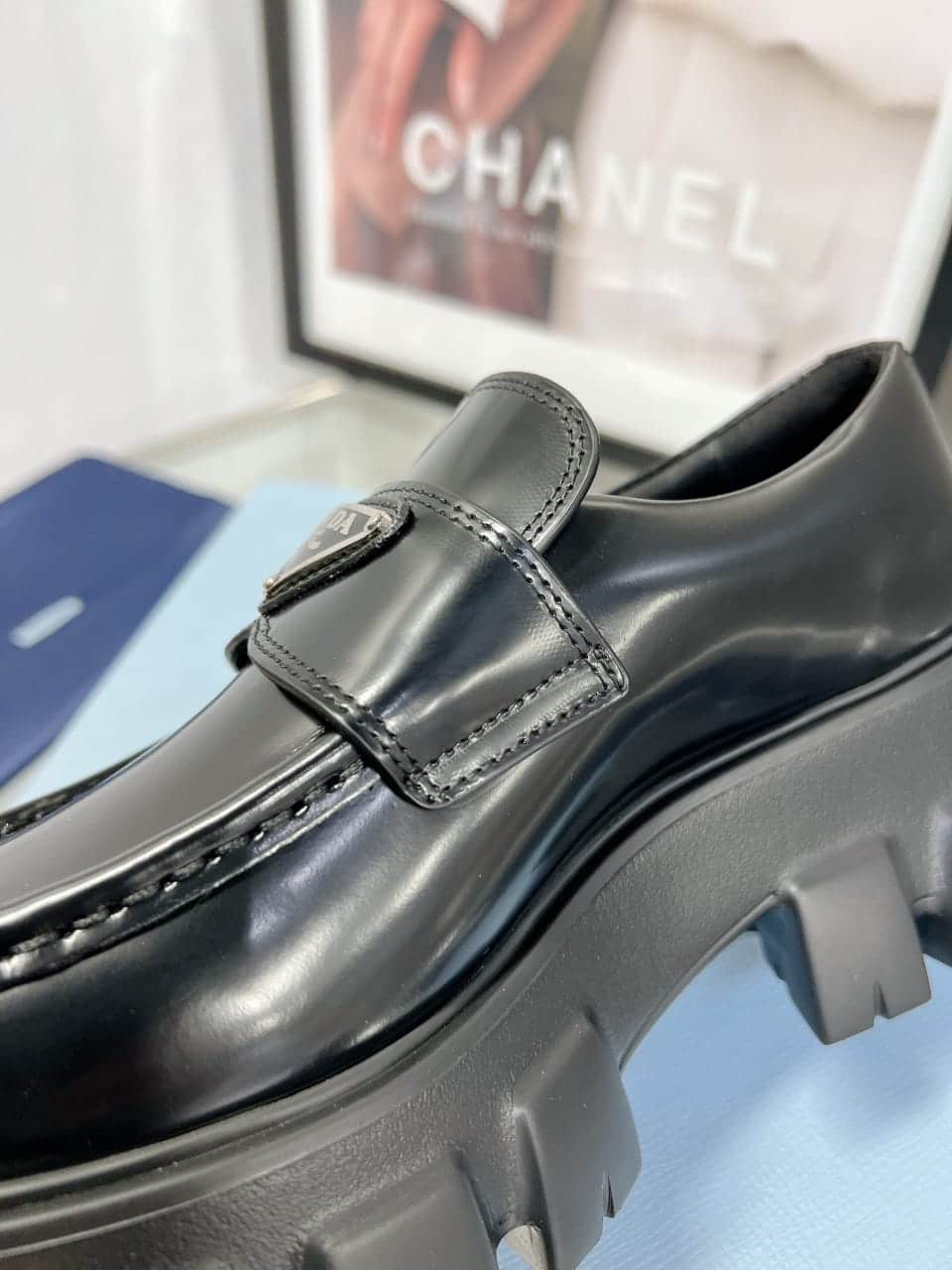 Prada Brushed Leather Monolith Loafers 1D649Mb4Lf0002Fb055 view 4