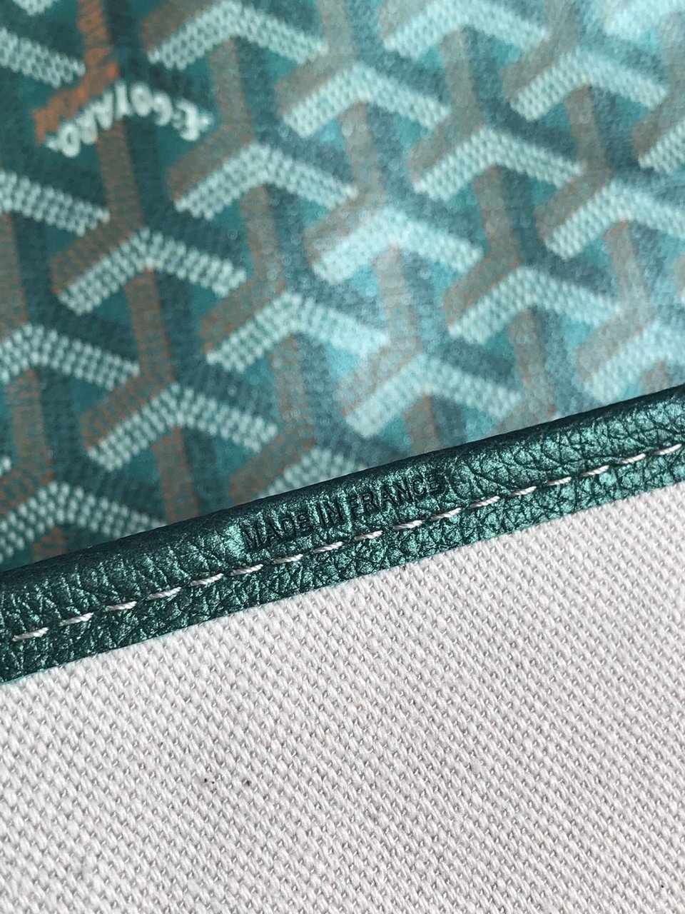 Goyard Saint Louis Pm Bag 34Cm Green Canvas Chevroches Calfskin view 6