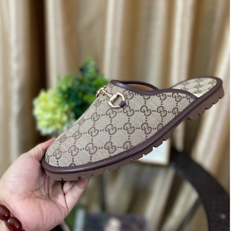 Gucci Gg Slipper Horsebit Canvas Beige 655571 96G60 9762 view 4