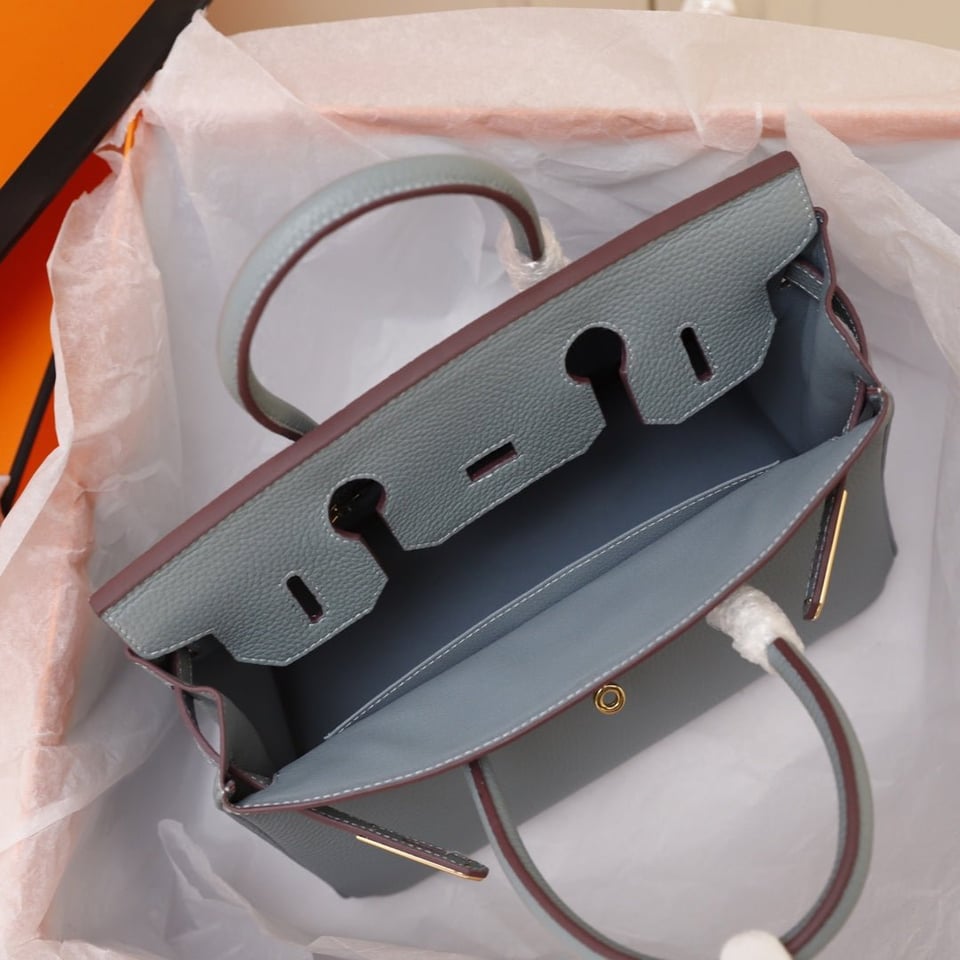 Hermes Birkin Bag 30 Tempered Gray Togo Gold Hardware view 5