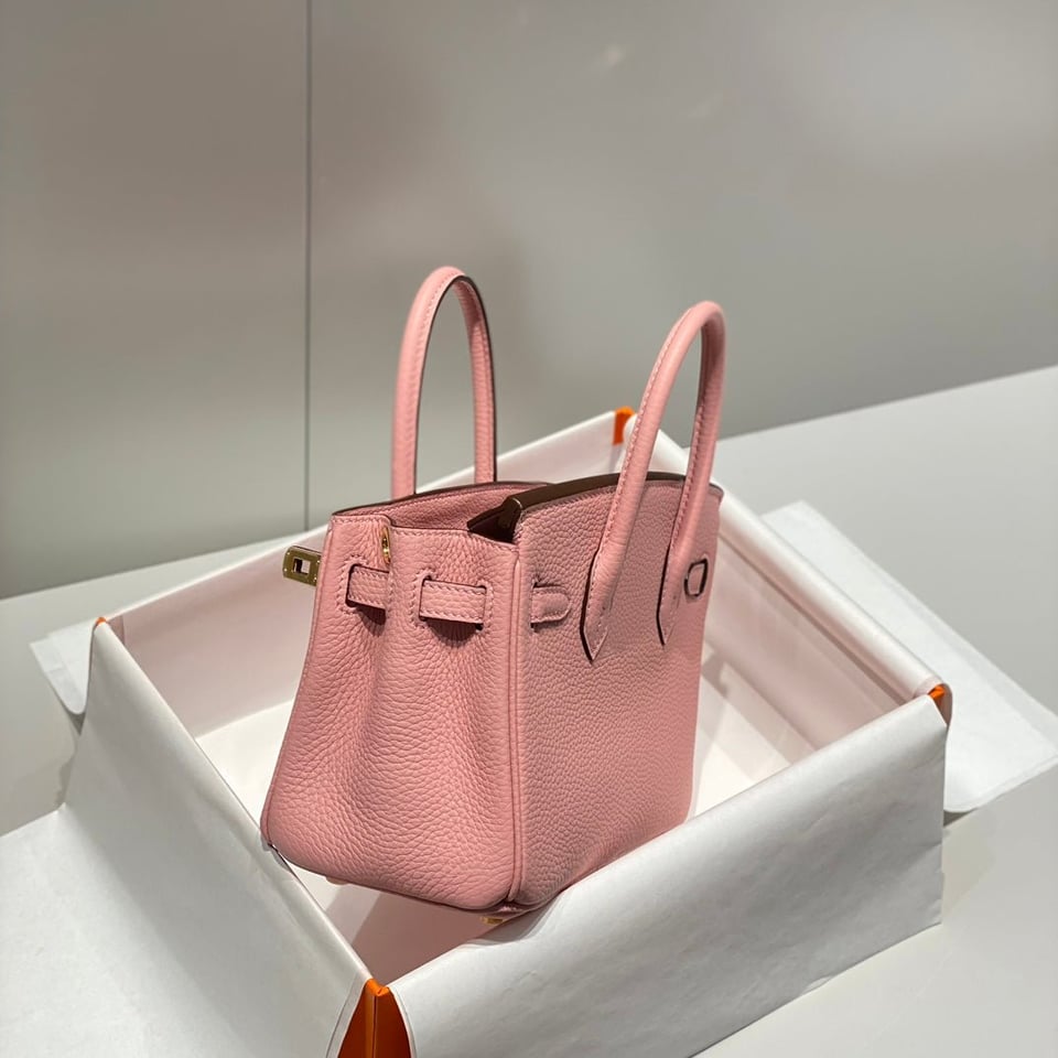 Hermes Birkin 20Cm Rose Confetti Togo Leather Gold Hardware view 3