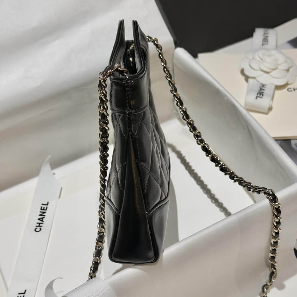 Chanel 31 Mini Shopping Bag Chain Clutch Shiny Lambskin view 12