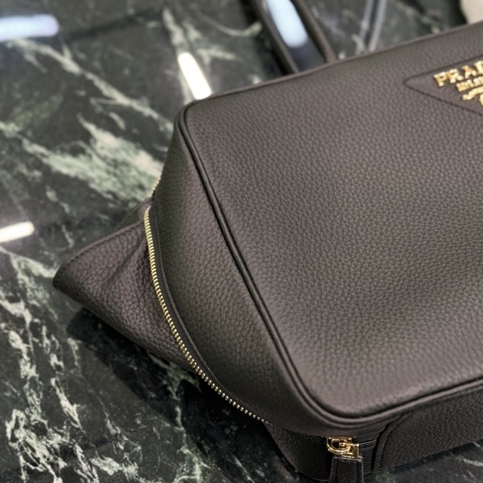 Prada Large Top Handle Bag Black 35Cm view 6