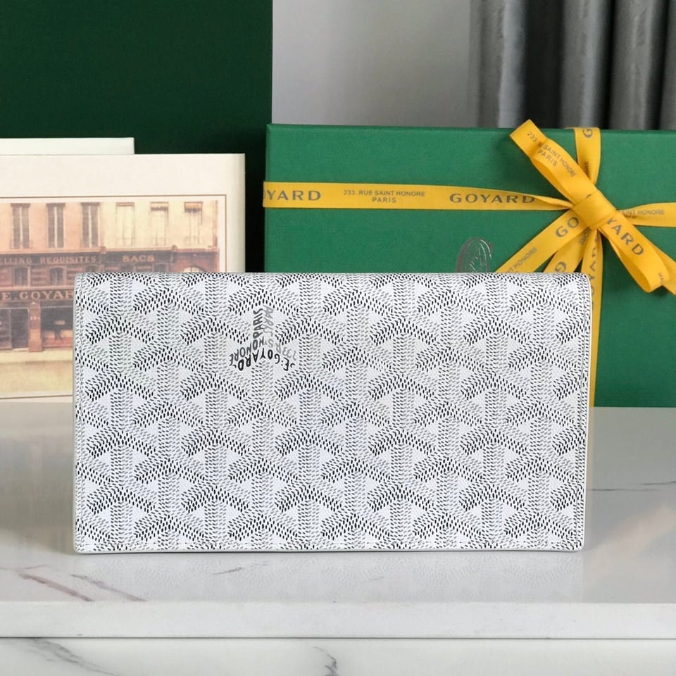 Goyard Richelieu Wallet 19 Cm White Goyardine Canvas view 2