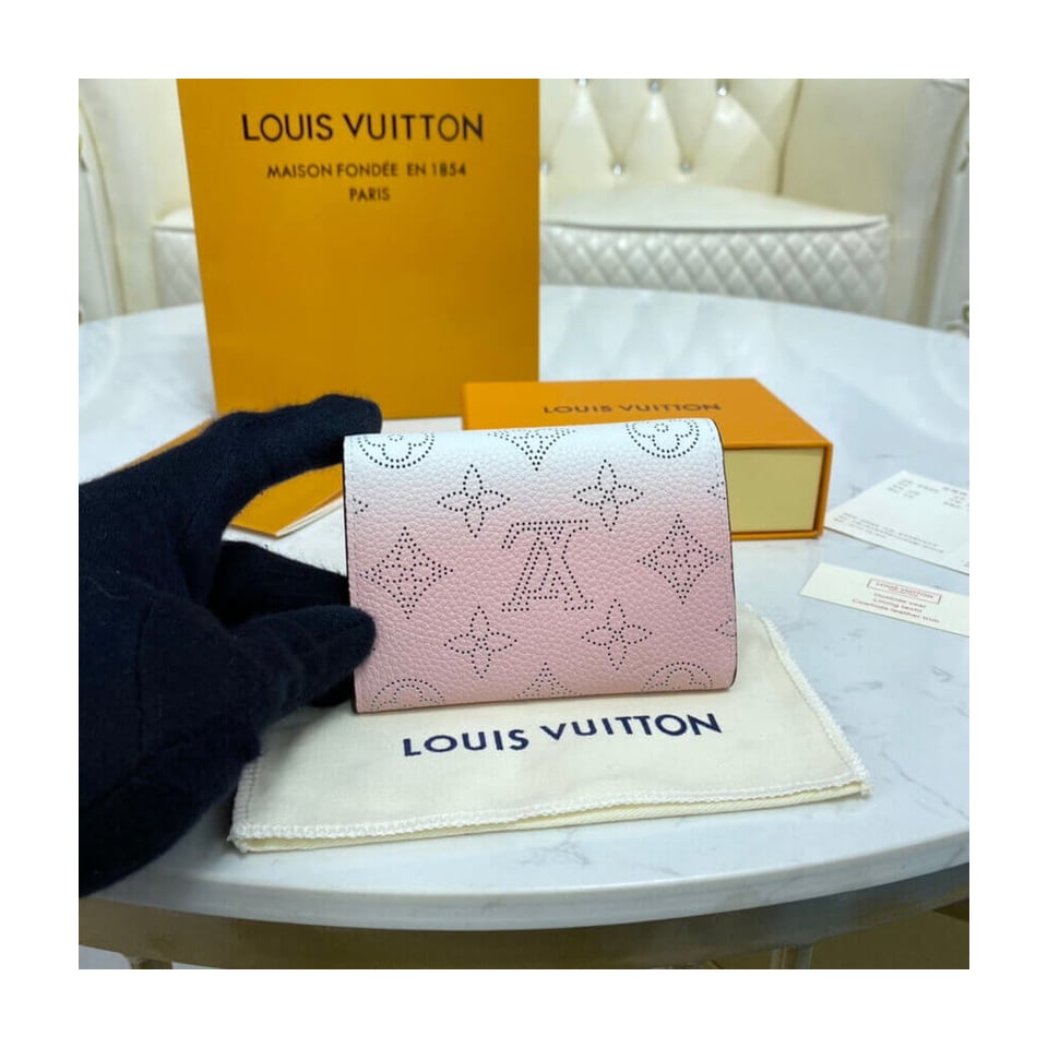 Louis Vuitton Coin Purse in Pink Gradient Mahina Perforated Leather view 3