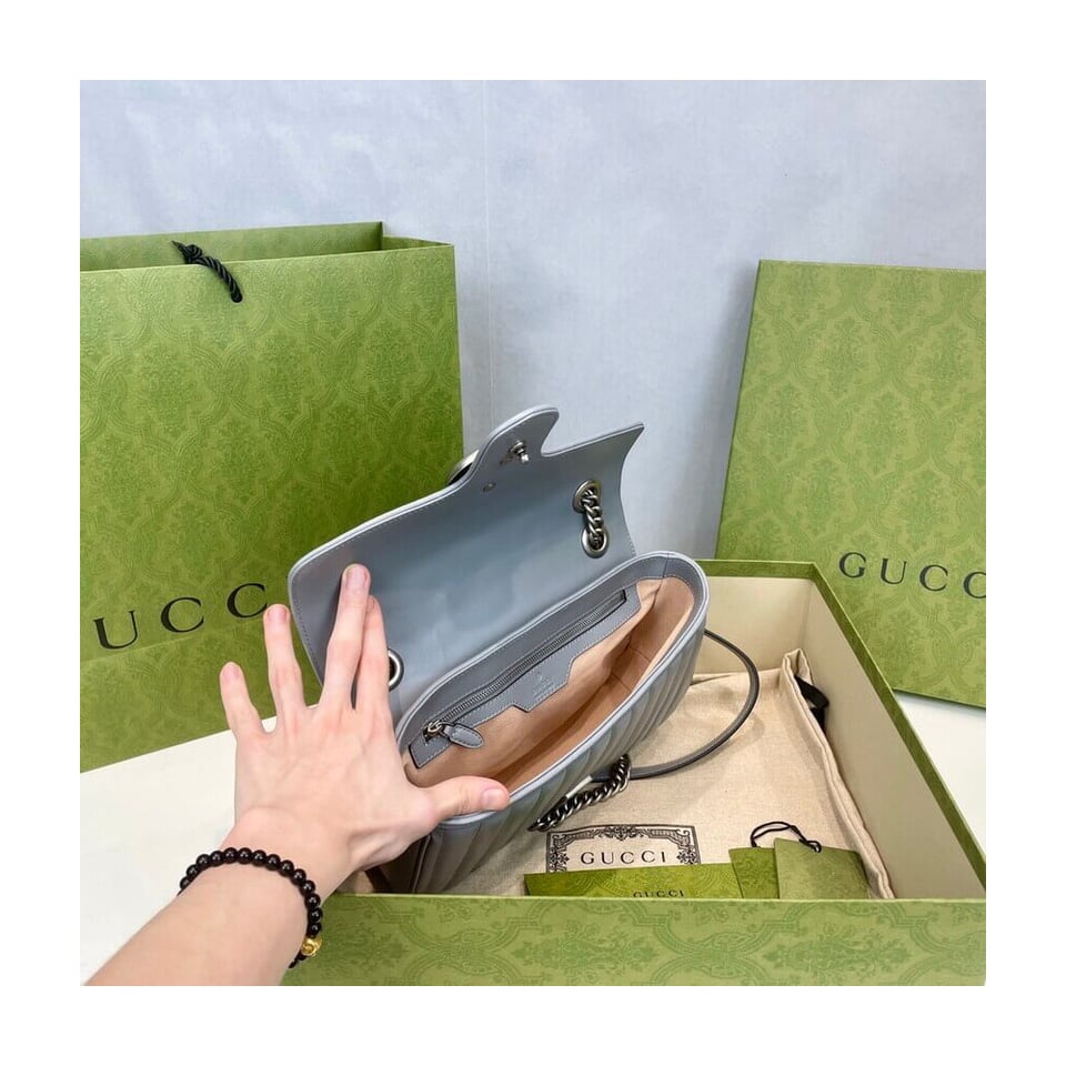Gucci GG Marmont Small Shoulder Bag Grey view 11