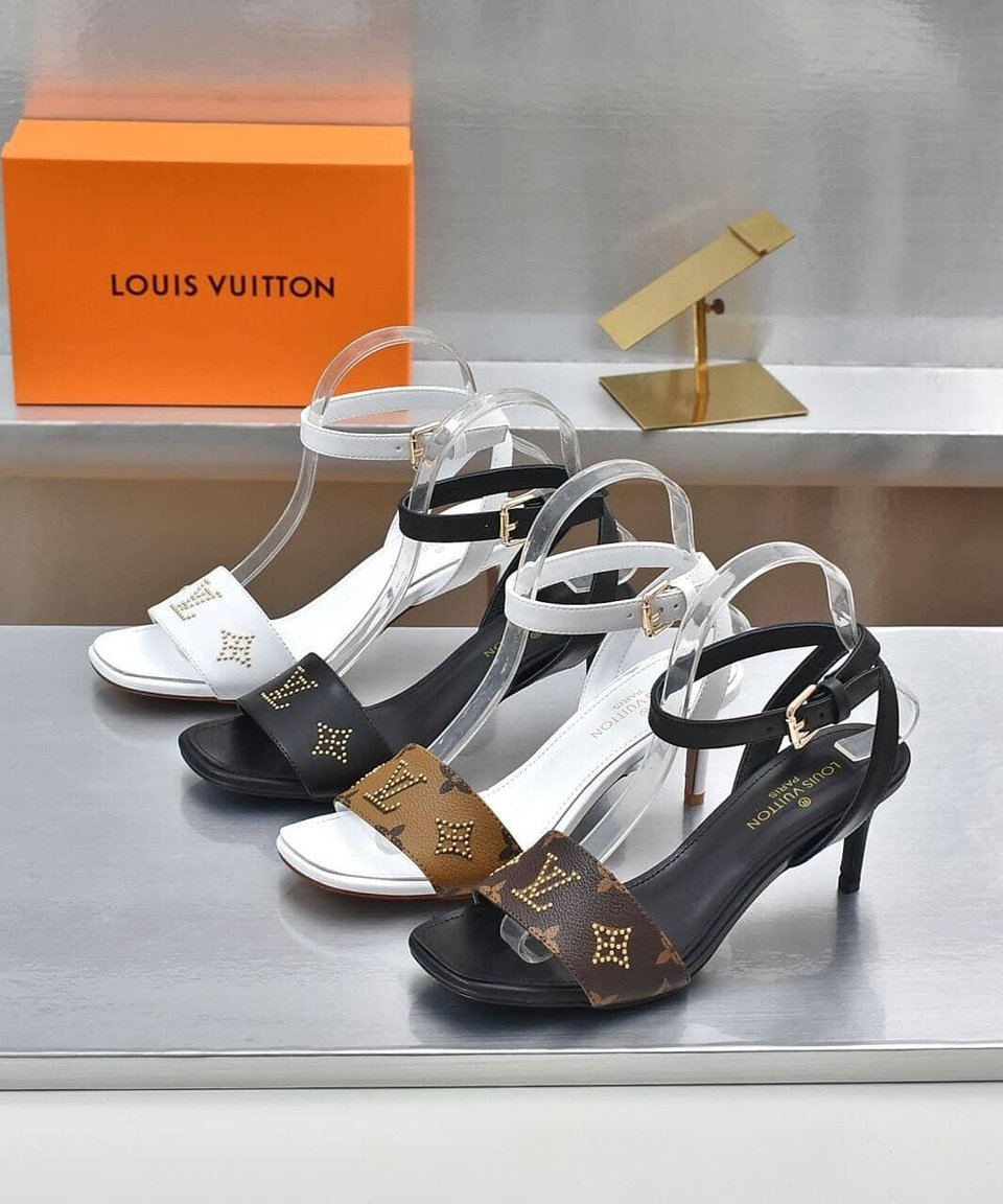 Louis Vuitton Open Toe High Heel Sandals White view 9