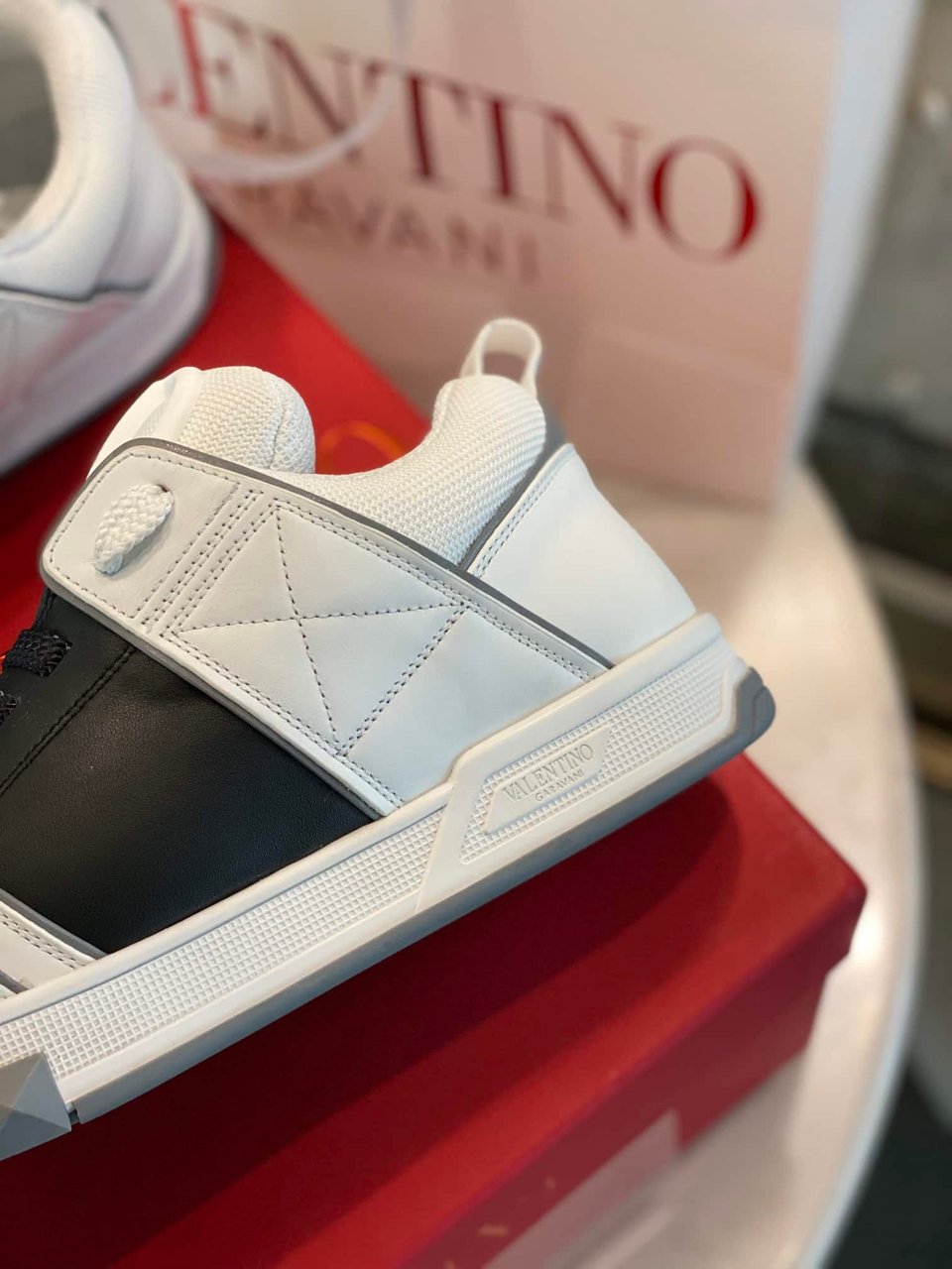 Valentino Garavani Open Skate Sneakers White And Black view 5