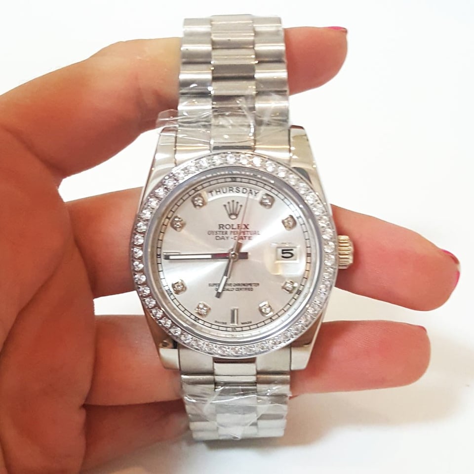 Rolex Day-Date 36mm Silver Dial 118346 view 5