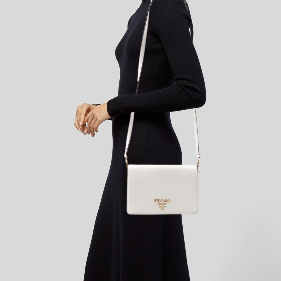 Prada Saffiano Leather Mini Bag White 22Cm view 5