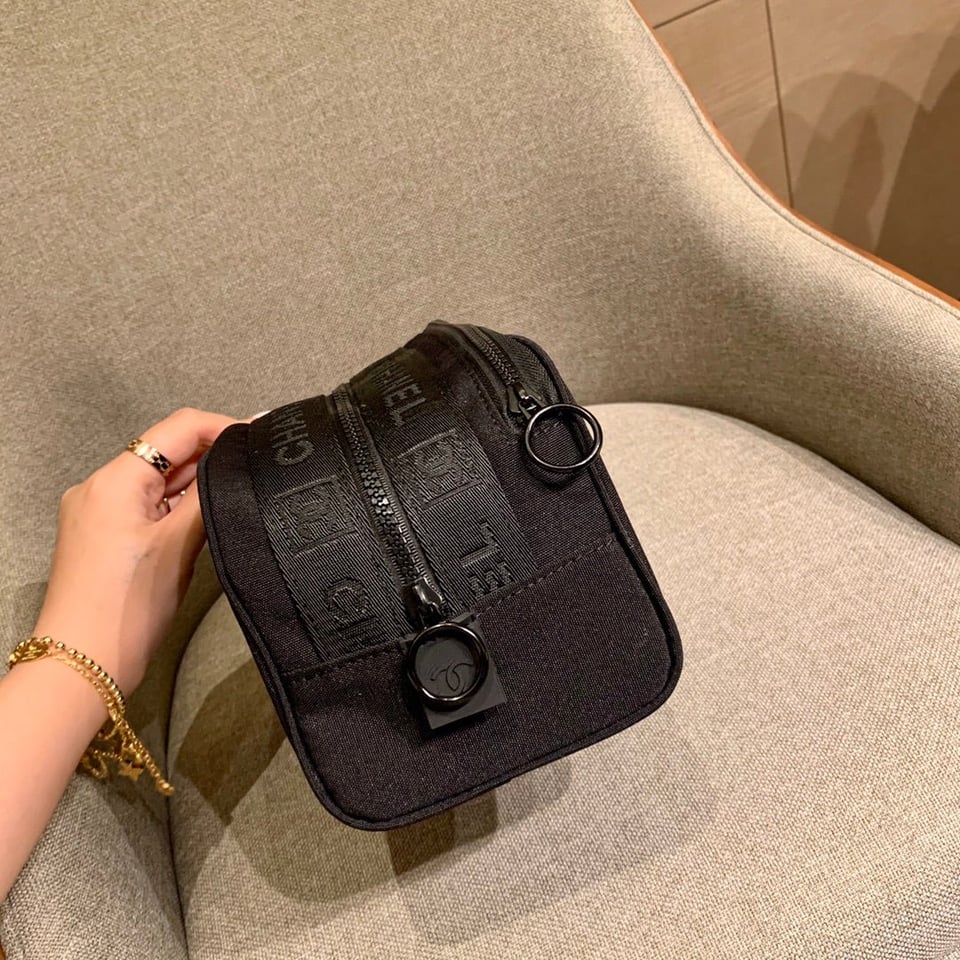 Chanel Sport Line Clutch Bag 26 Black Canvas view 8