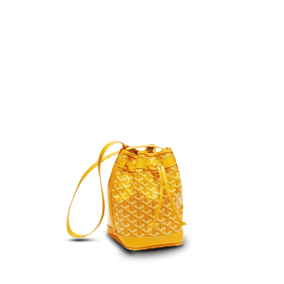 Goyard Petit Flot Bucket Bag 22 Cm Yellow Goyardine Canvas And Lambskin Trim view 2