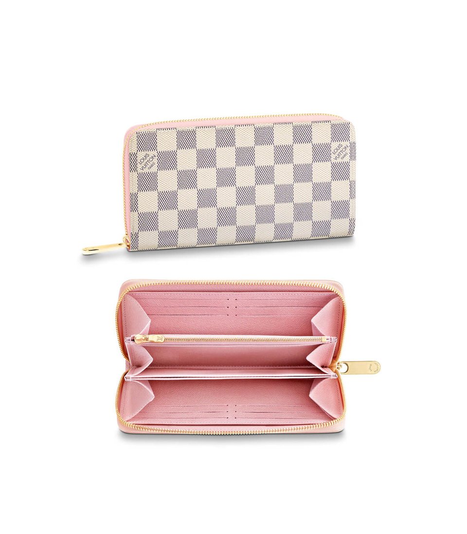 Louis Vuitton Damier Azur Zippy Wallet Pink view 2