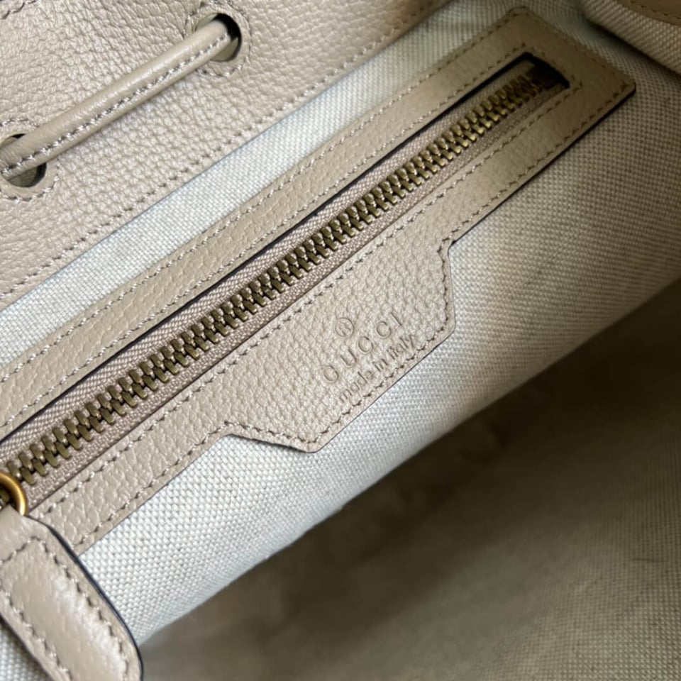 Gucci Backpack with Interlocking G Oatmeal Leather view 11