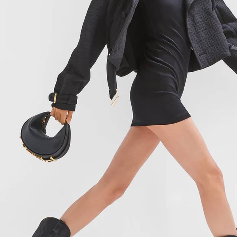 Fendi Fendigraphy Mini Leather Bag Black 20Cm view 4