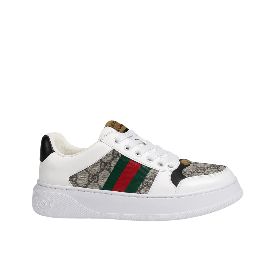 Gucci Screener Sneaker Gg Canvas With Web White view 2