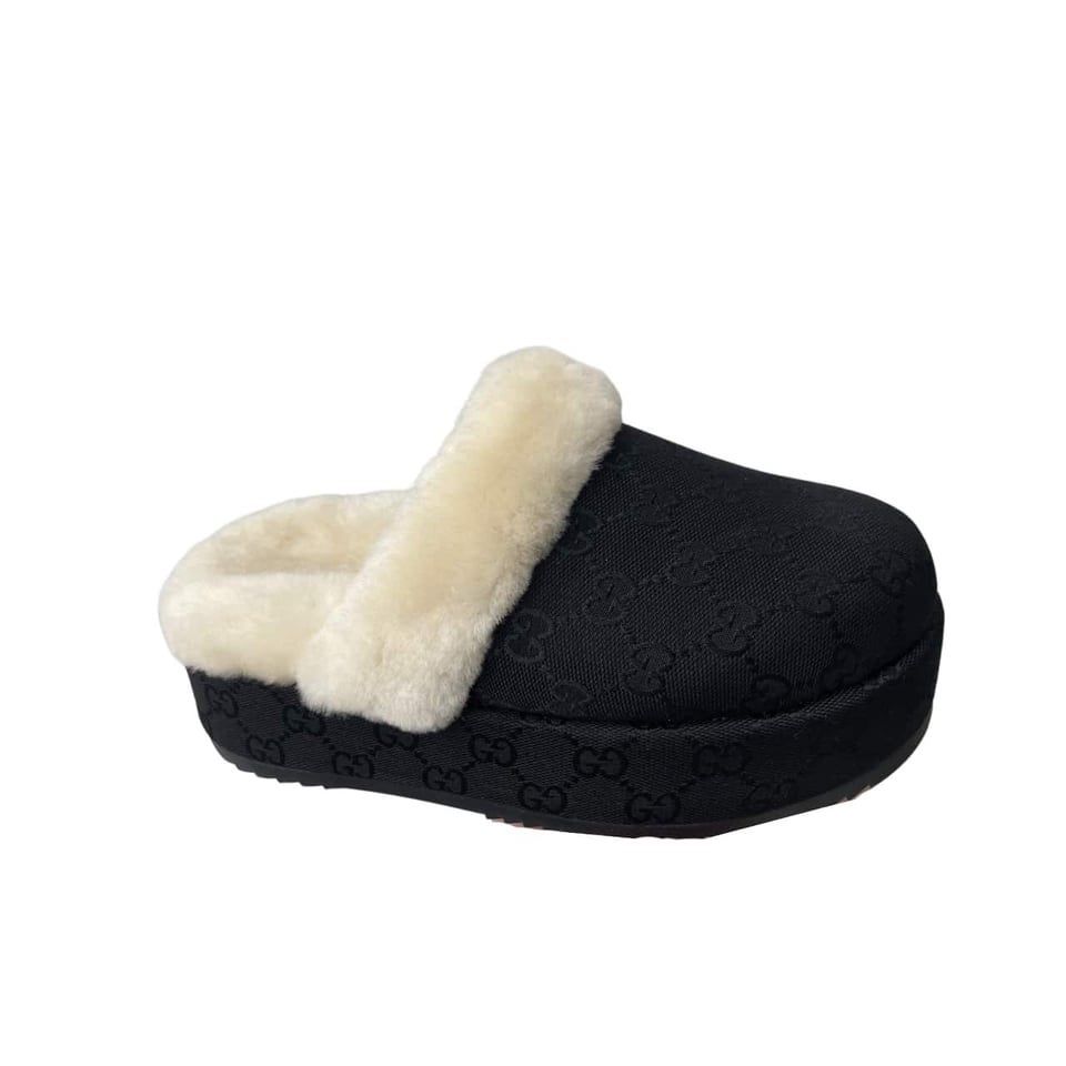 Gucci Slipper Mit Gg Horsebit Monogram In Black view 2