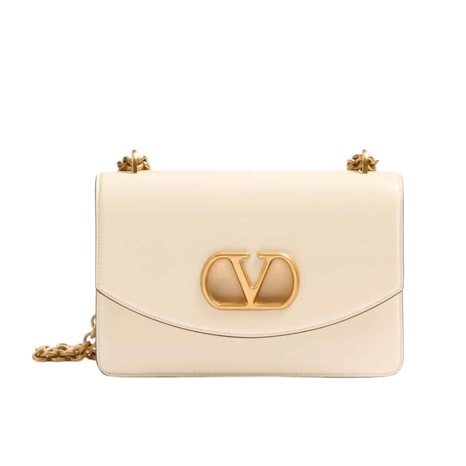 Valentino Garavani Vain Shoulder Bag In Shiny White 19Cm 6W2B0R16Gcb Ren