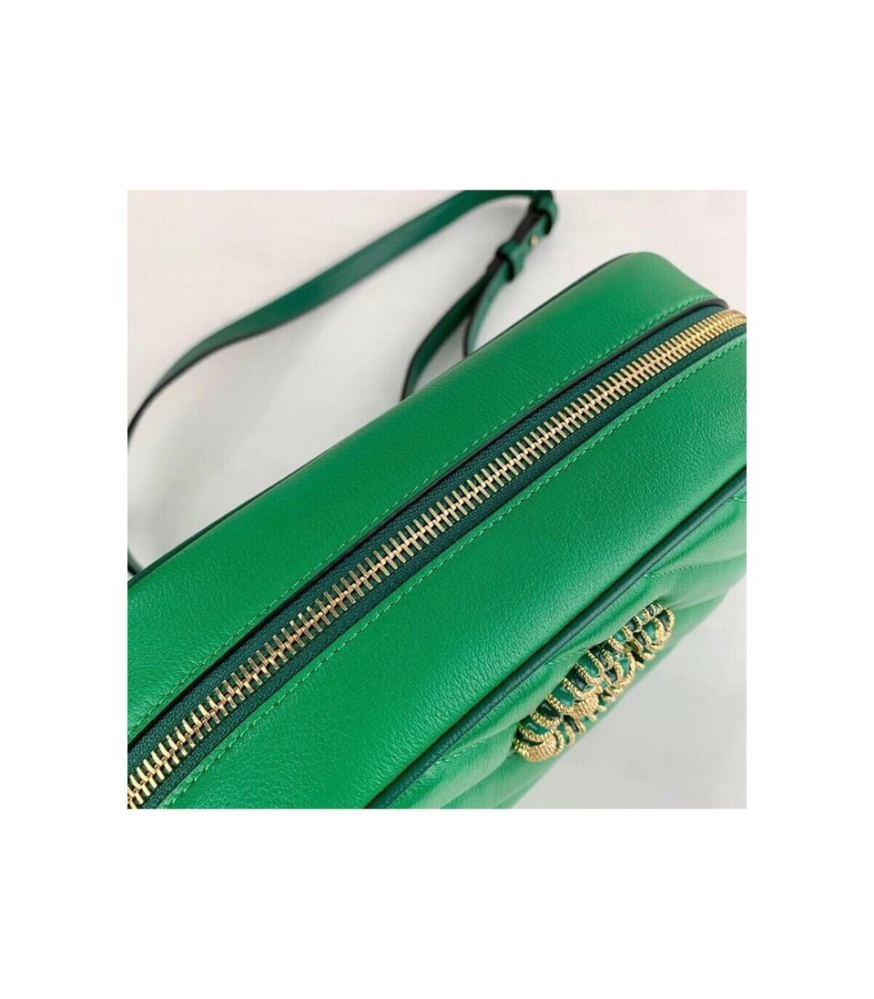 Gucci GG Marmont Small Shoulder Bag Green and Emerald Leather view 8