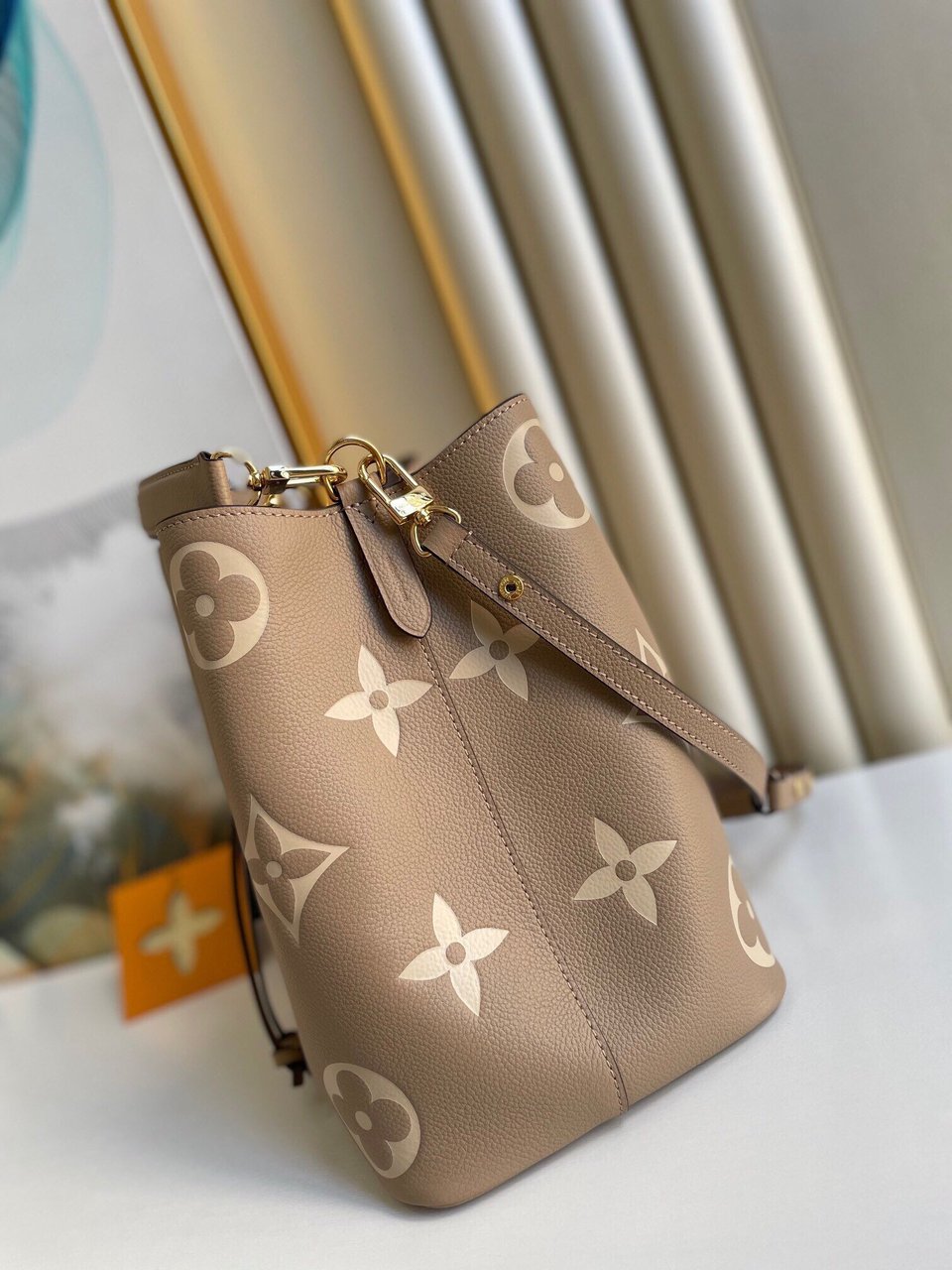 Louis Vuitton Néonoé Mm Bicolor Monogram Empreinte Leather – Women – Handbags Dove/Cream 26cm/ 10.2in view 14