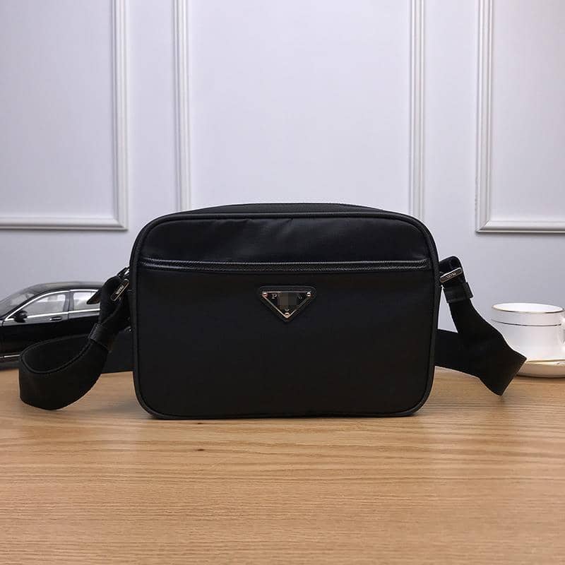 Prada Triangle Logo Re-Nylon And Saffiano Leather Black view 6